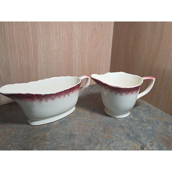 Royal National Brotherhood Other - Royal National Brotherhood Operative Potters Gravy &/Creamer Hand Painted